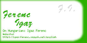 ferenc igaz business card